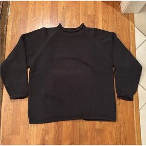 Vintage J Crew Cotton Rolled Neck Men's Forest Green Sweater Size XL